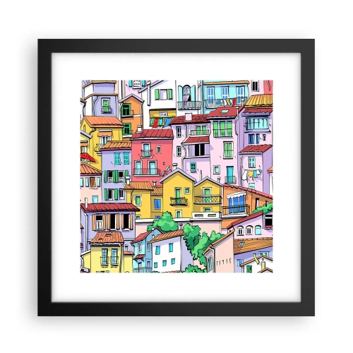 Poszter fehér keretben - Vidám város - 30x30 cm