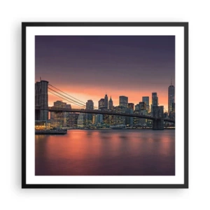 Poszter fehér keretben - Lila csendbe merülve - 60x60 cm