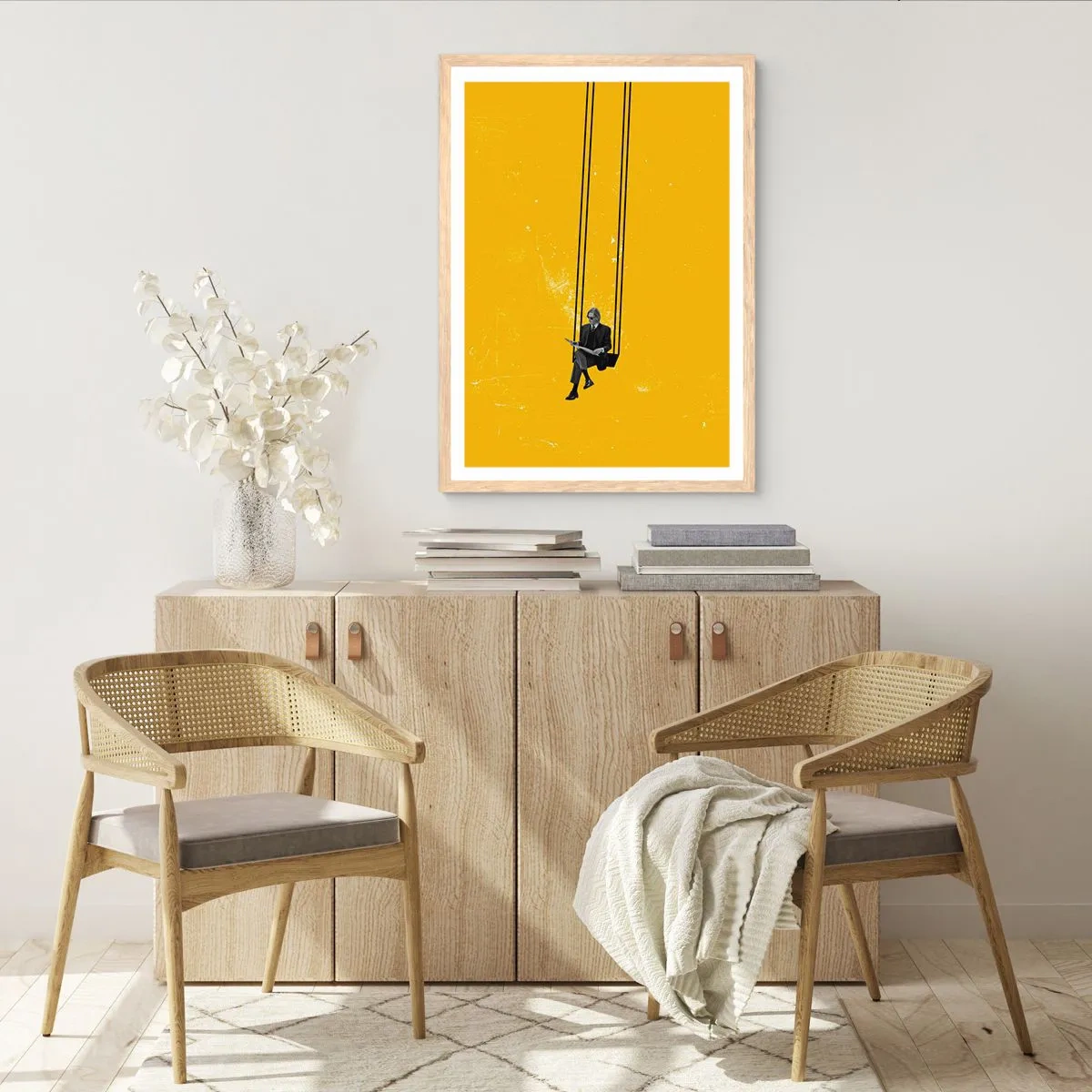 Poszter világos tölgy keretben - Egy nap, mint a többi - 30x40 cm