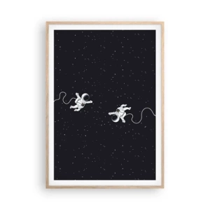 Poszter világos tölgy keretben - Kozmikus tánc - 70x100 cm
