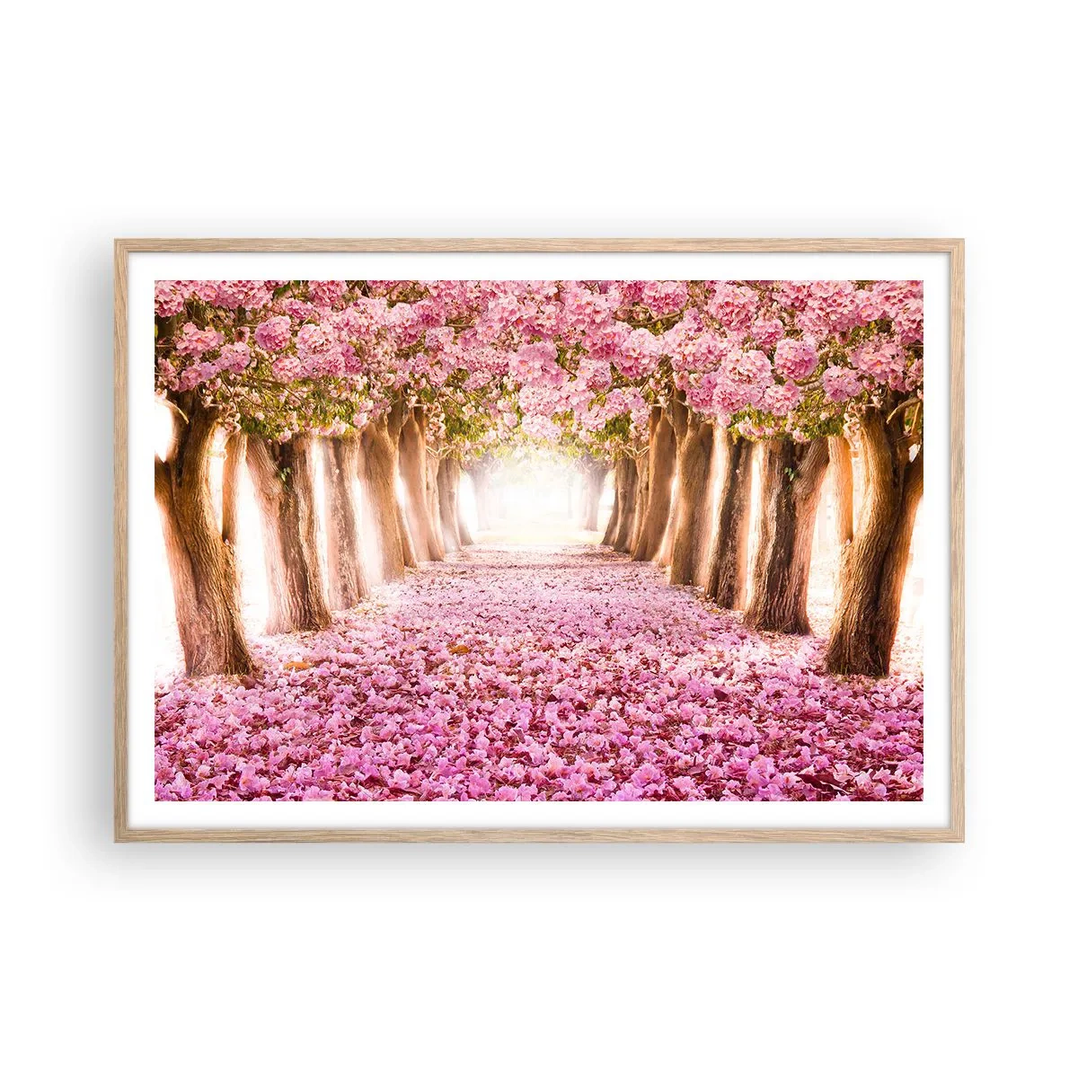 Poszter világos tölgy keretben - Út a paradicsomba - 100x70 cm