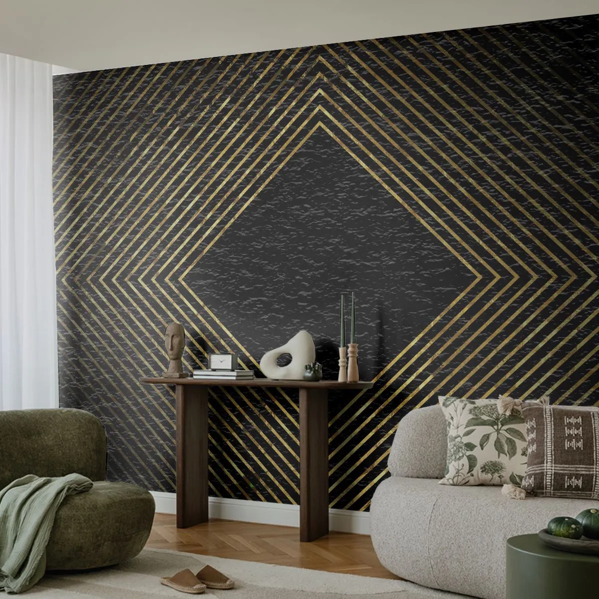 Fotótapéta Standard Eco - Geometria glamour stílusban - Art Deco, Modern, Fényesség - 350x256 cm