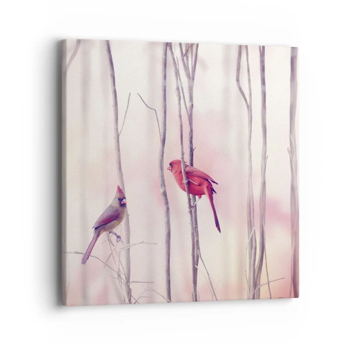 Vászonkép - Rózsaszín erdő története - 40x40 cm