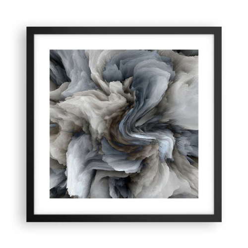 Poszter fehér keretben - Kő és virág - 40x40 cm