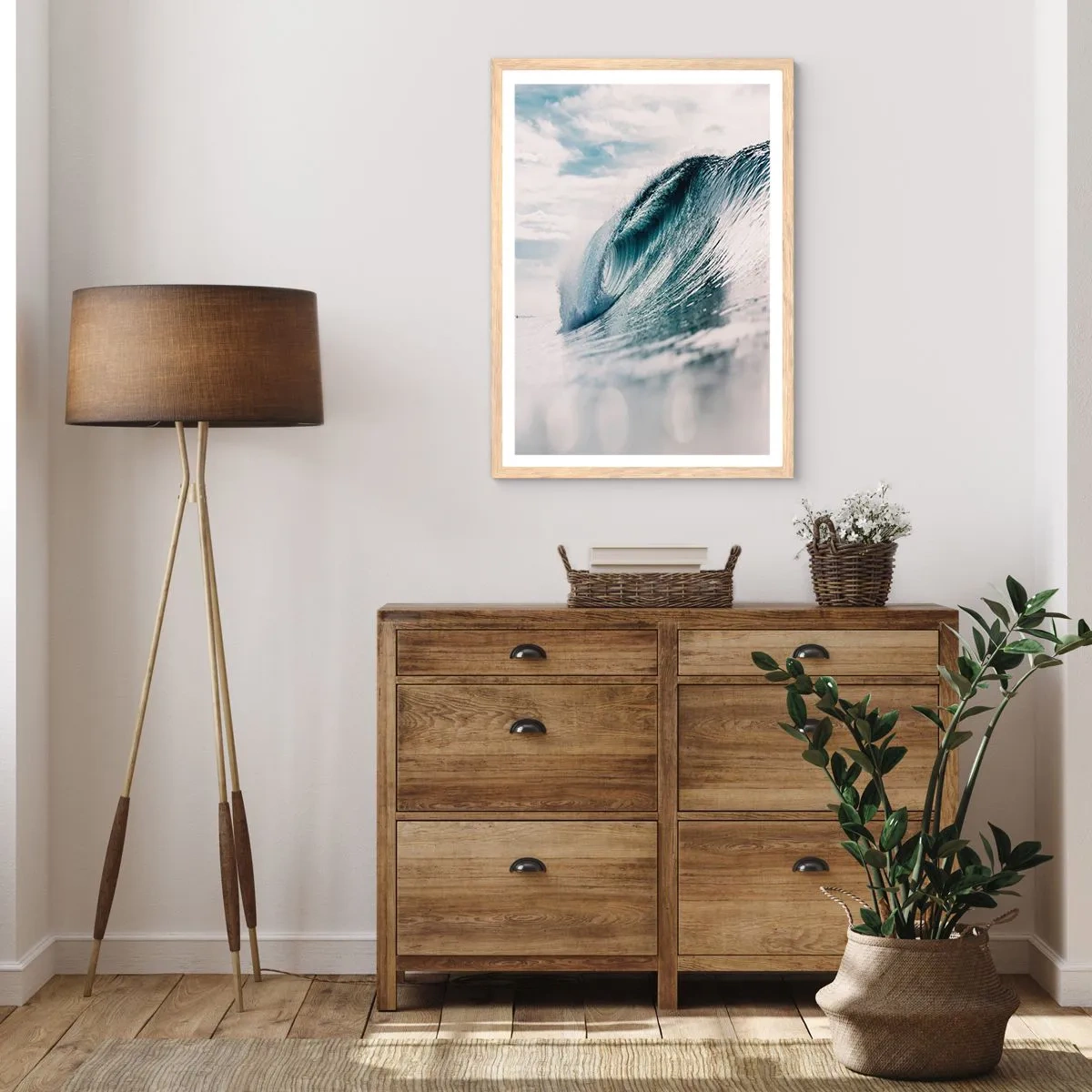 Poszter világos tölgy keretben - Vízcsúcs - 61x91 cm