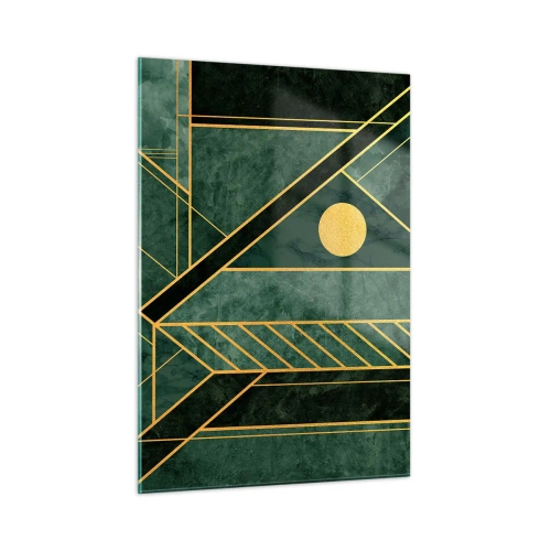 Üveg kép - Az arany és azúrkék dinamikája - 50x70 cm