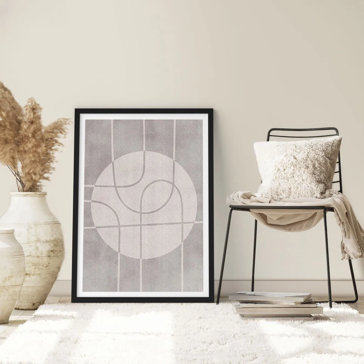 Poszter fehér keretben - Körkörös és egyenes - 40x50 cm