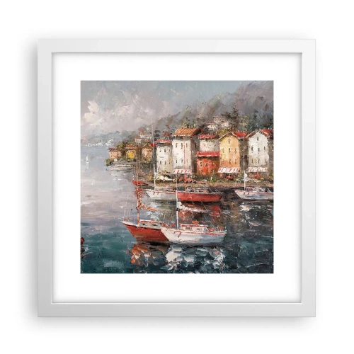 Poszter fekete keretben - Romantikus kikötő - 30x30 cm