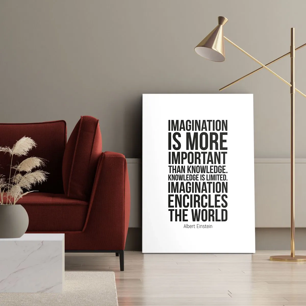 Vászonkép - Einstein a képzelet erejéről - 55x100 cm