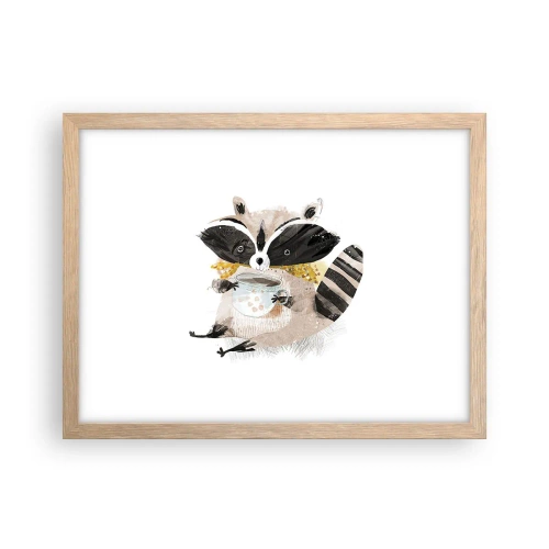 Poszter világos tölgy keretben - A barátom a mosómedve - 40x30 cm
