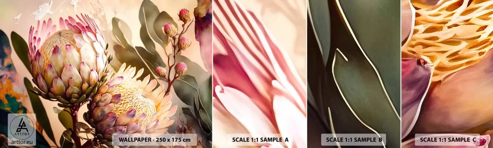 Fotótapéta Minta Standard Eco - Gyengéden átölelve - Virágok, Növények, Növénytan - 100x30 cm