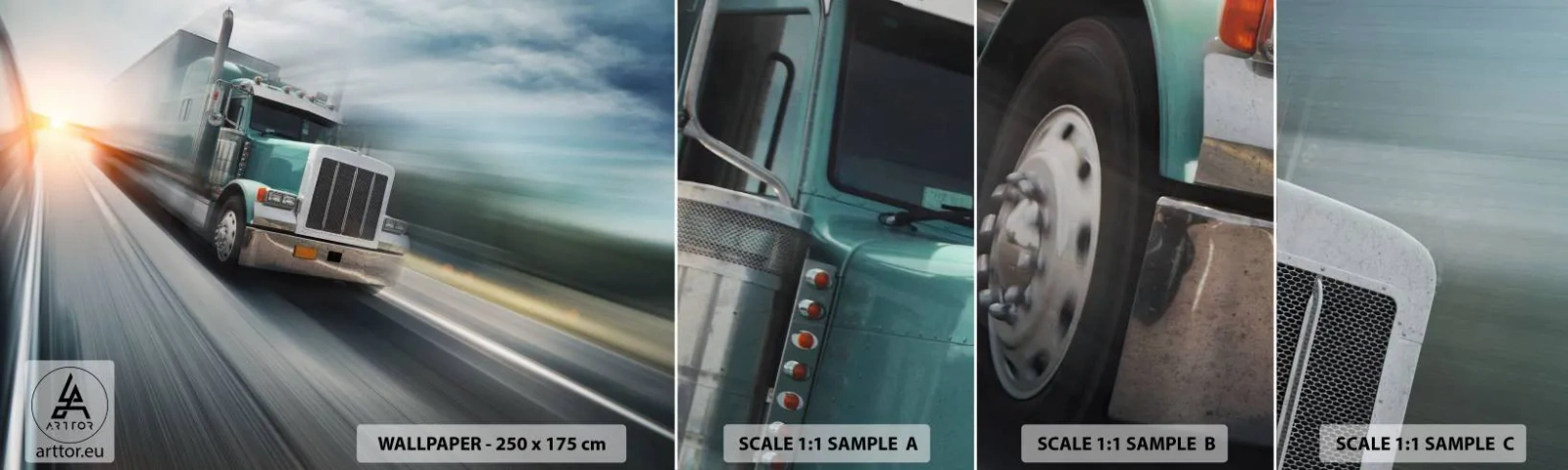 Fotótapéta Minta Standard Eco - Az amerikai óriás rohanásban - Kamion, Autóipari, Szállítás - 100x30 cm