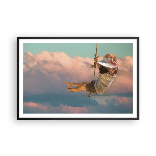 Poszter fehér keretben - Szórakozás a fellegekben - 91x61 cm