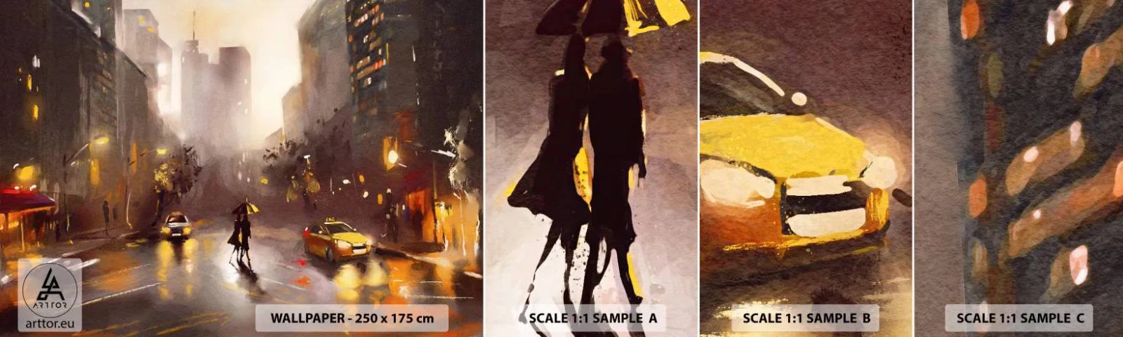 Fotótapéta Minta Öntapadós Deluxe Sticker - New York fényében - New York, Manhattan, Építészet - 100x30 cm