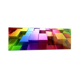 Üveg kép - Op-art együtt egy csapatban - 160x50 cm