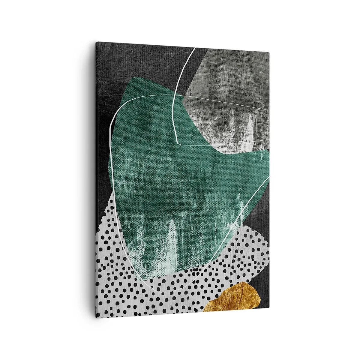 Vászonkép - Színes absztrakció aranypehellyel - 50x70 cm