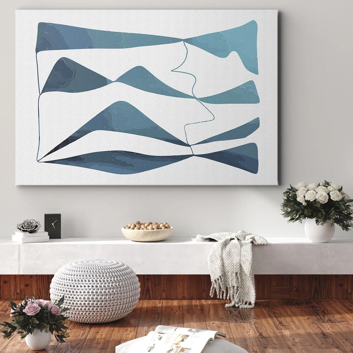 Vászonkép - Absztrakció: egy türkizkék összetétel - 120x80 cm