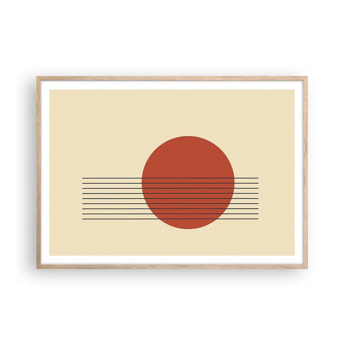 Poszter világos tölgy keretben - Körbe és tovább - 100x70 cm