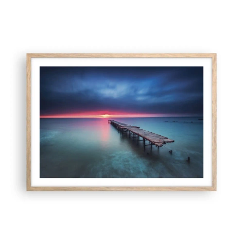 Poszter világos tölgy keretben - Ég és föld között - 70x50 cm