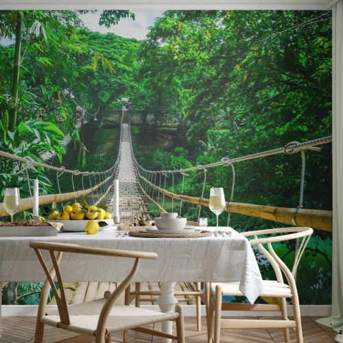 Fotótapéta Premium Canvas - Majomhíd a zöld felett - Tájkép, Dzsungel, Fülöp-szigetek - 350x256 cm