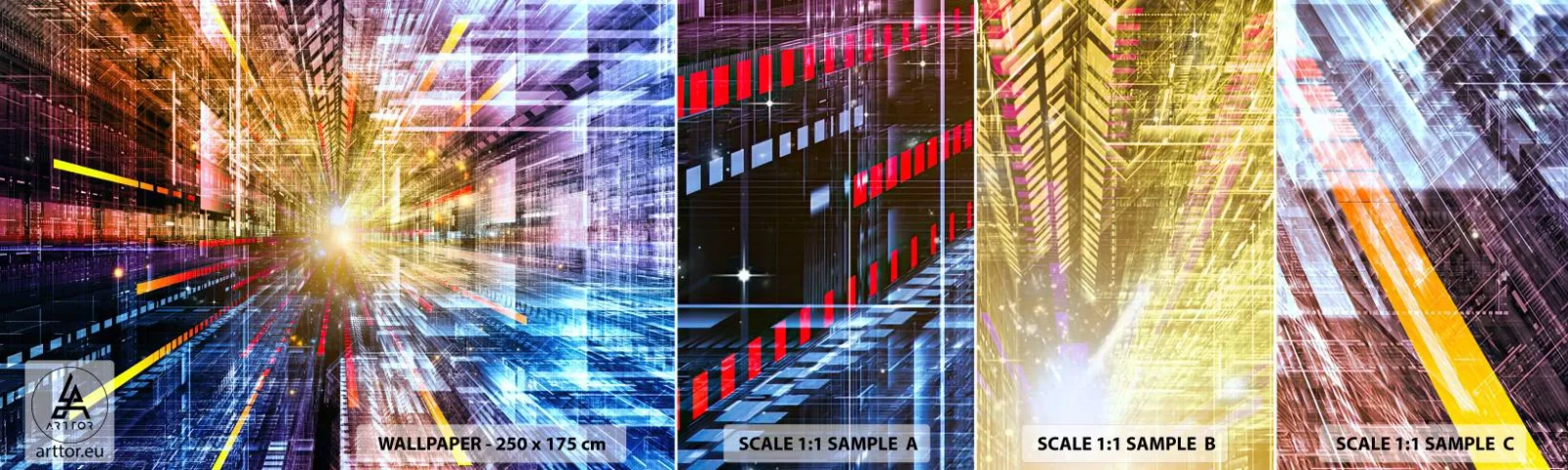 Fotótapéta Minta Standard Eco - Fényes folyosó - Absztrakció, Grafika, 3D - 100x30 cm