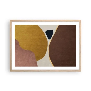 Poszter világos tölgy keretben - Absztrakció - egy hely a térben - 70x50 cm