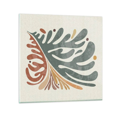 Üveg kép - Többszínű levél - 60x60 cm