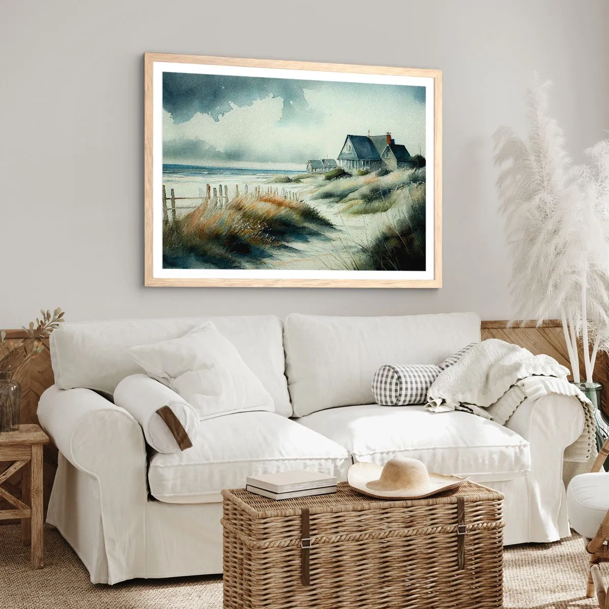 Poszter világos tölgy keretben - Távol a nyüzsgéstől  - 100x70 cm