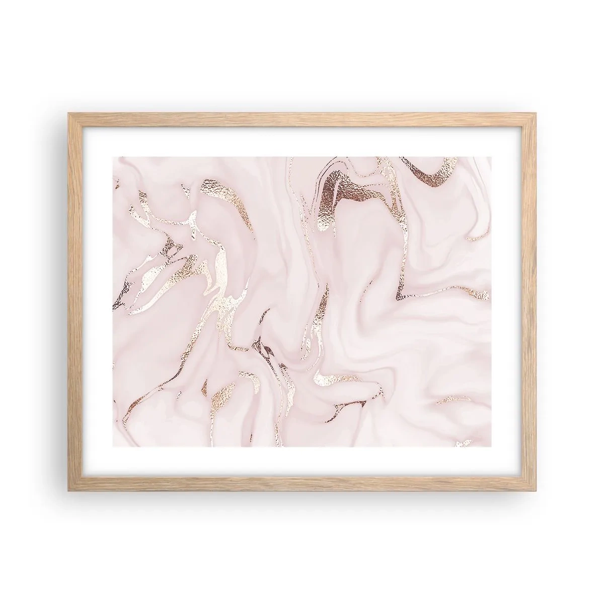 Poszter világos tölgy keretben - Rózsaszín tébolyban - 50x40 cm