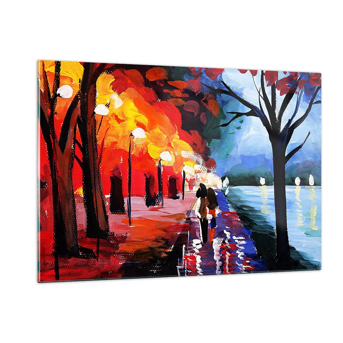 Üveg kép - Lángoló ősz a parkban - 120x80 cm