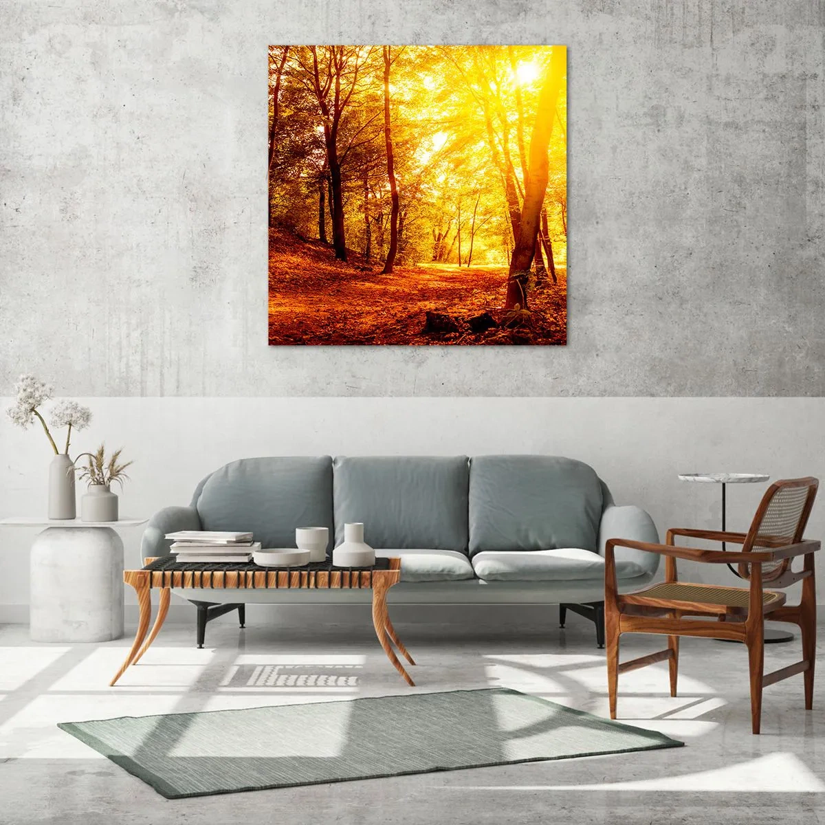 Üveg kép - Az arany tisztás felé - 50x50 cm