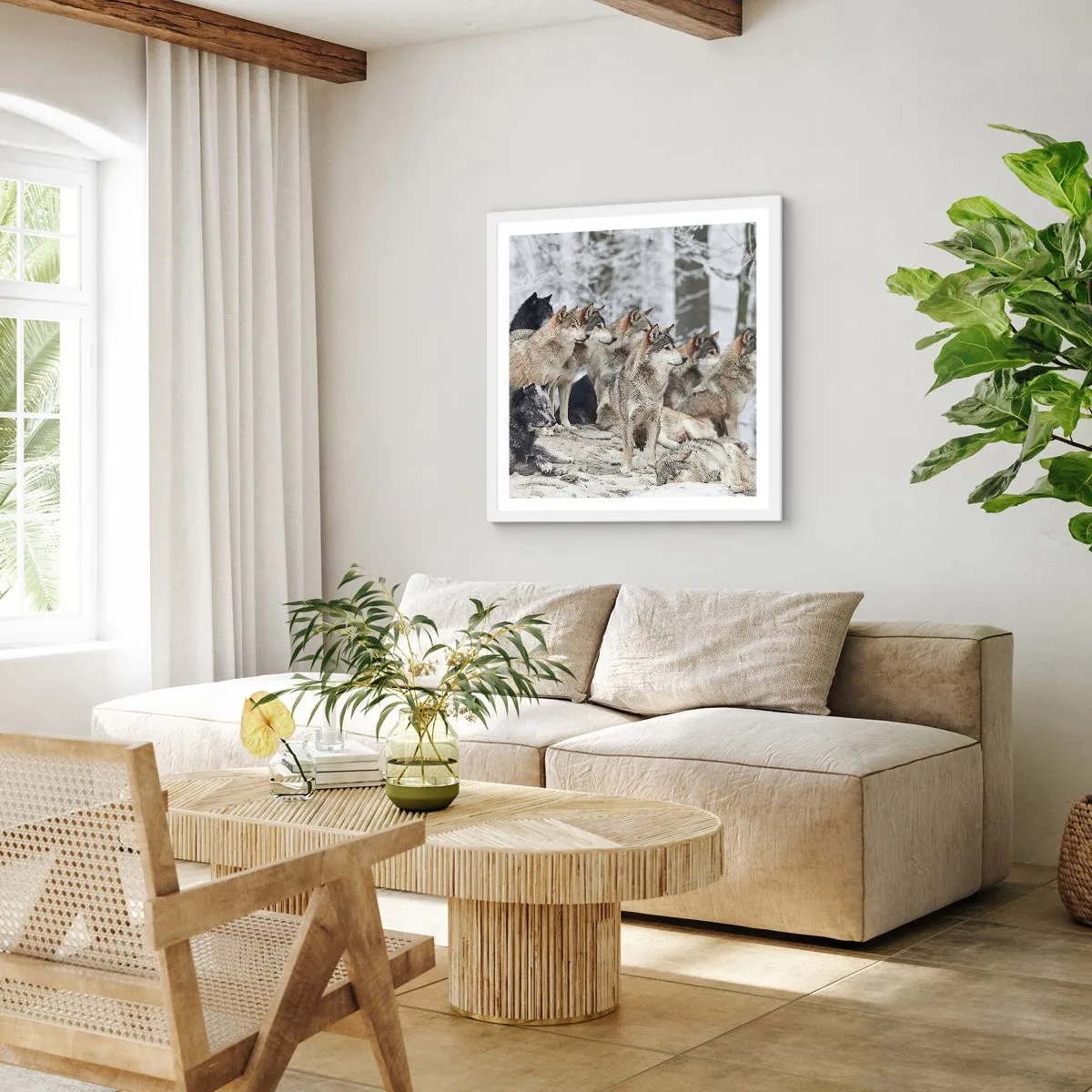 Poszter fekete keretben - Család és barátok - 50x50 cm