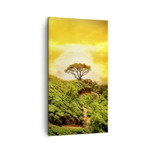 Vászonkép - Kanyargós ösvény, zöld lejtő - 45x80 cm