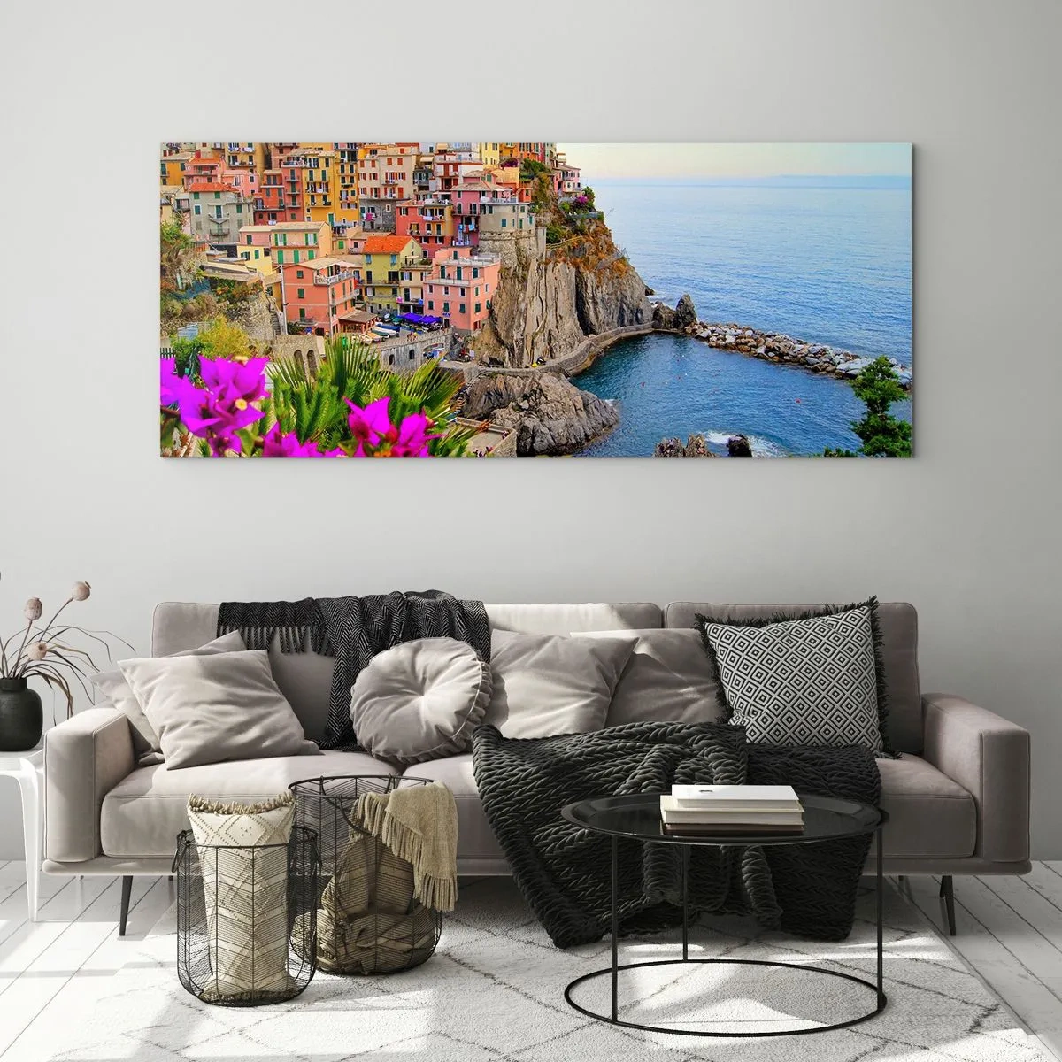 Üveg kép - Nevető város - 100x40 cm