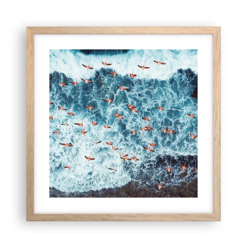 Poszter világos tölgy keretben - A tengerparti parádé - 40x40 cm