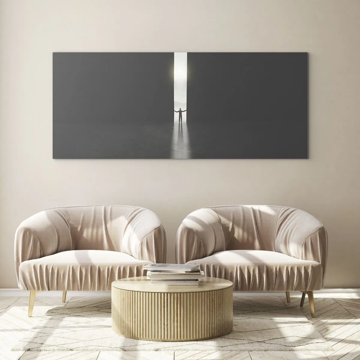 Üveg kép - Egy lépés a fényes jövő felé - 100x40 cm