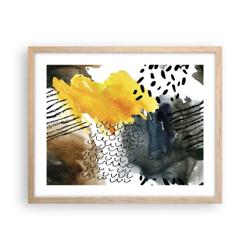 Poszter világos tölgy keretben - Az elemek találkozása - 50x40 cm