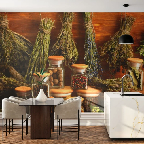 Fotótapéta Premium Sand - Konyhai varázslatok - Gasztronómia, Szárított gyógynövények, Fűszerek - 100x70 cm