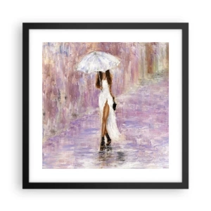 Poszter fehér keretben - A liliomos esőben - 40x40 cm