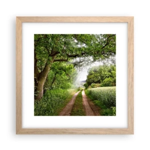 Poszter világos tölgy keretben - Et in Arcadia ego - 30x30 cm