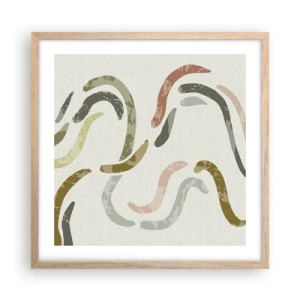 Poszter világos tölgy keretben - Az absztrakció vidám tánca - 50x50 cm