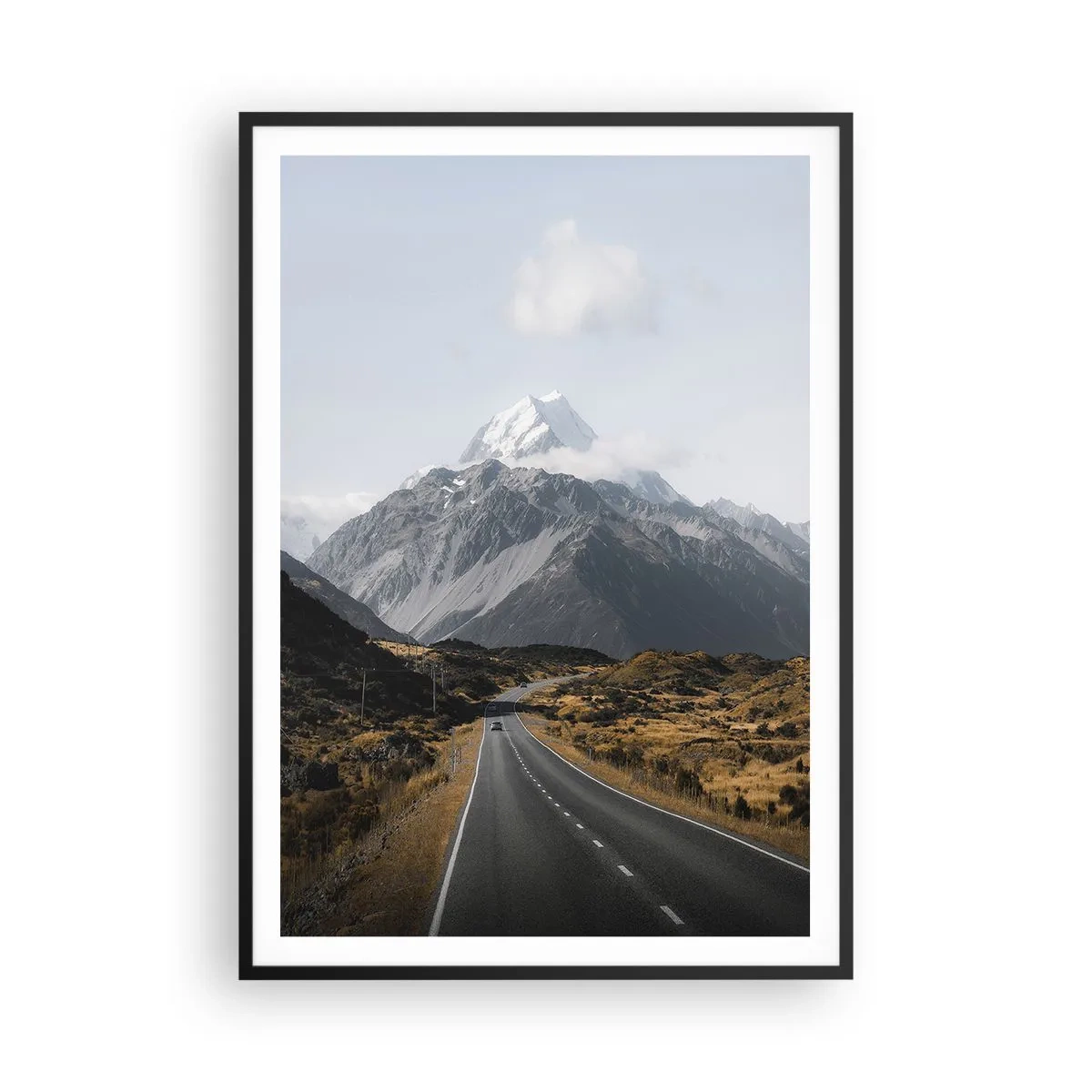 Poszter fehér keretben - Út a hegyek szívébe - 70x100 cm