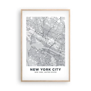 Poszter világos tölgy keretben - Metropolisz anatómiája - 61x91 cm