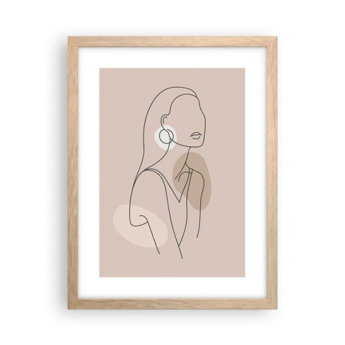 Poszter világos tölgy keretben - Leány ikonja - 30x40 cm
