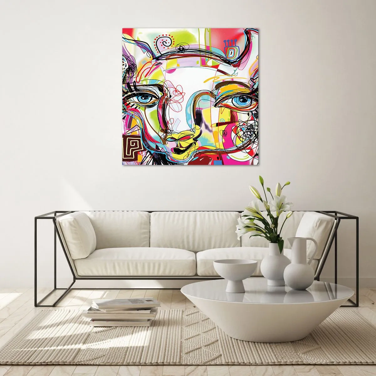 Üveg kép - A macska természetének gazdagsága - 70x70 cm