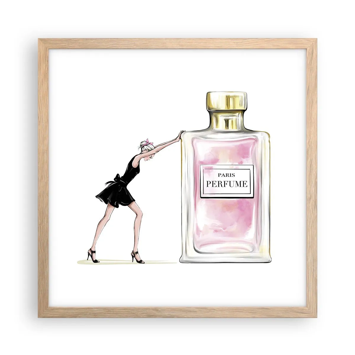 Poszter világos tölgy keretben - A nőiesség lényege - 40x40 cm