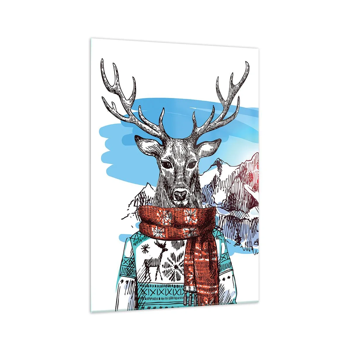 Üveg kép - Még a szarvas sem fázik - 70x100 cm