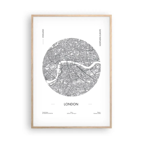 Poszter világos tölgy keretben - London anatómiája - 70x100 cm
