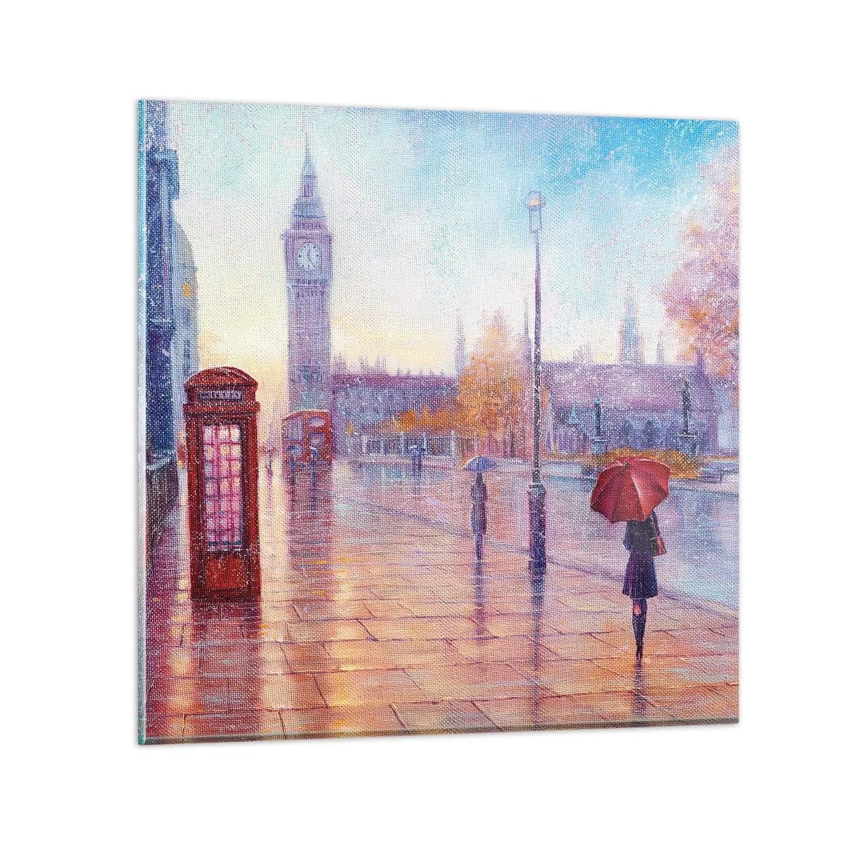 Üveg kép -  Őszi nap Londonban - 40x40 cm