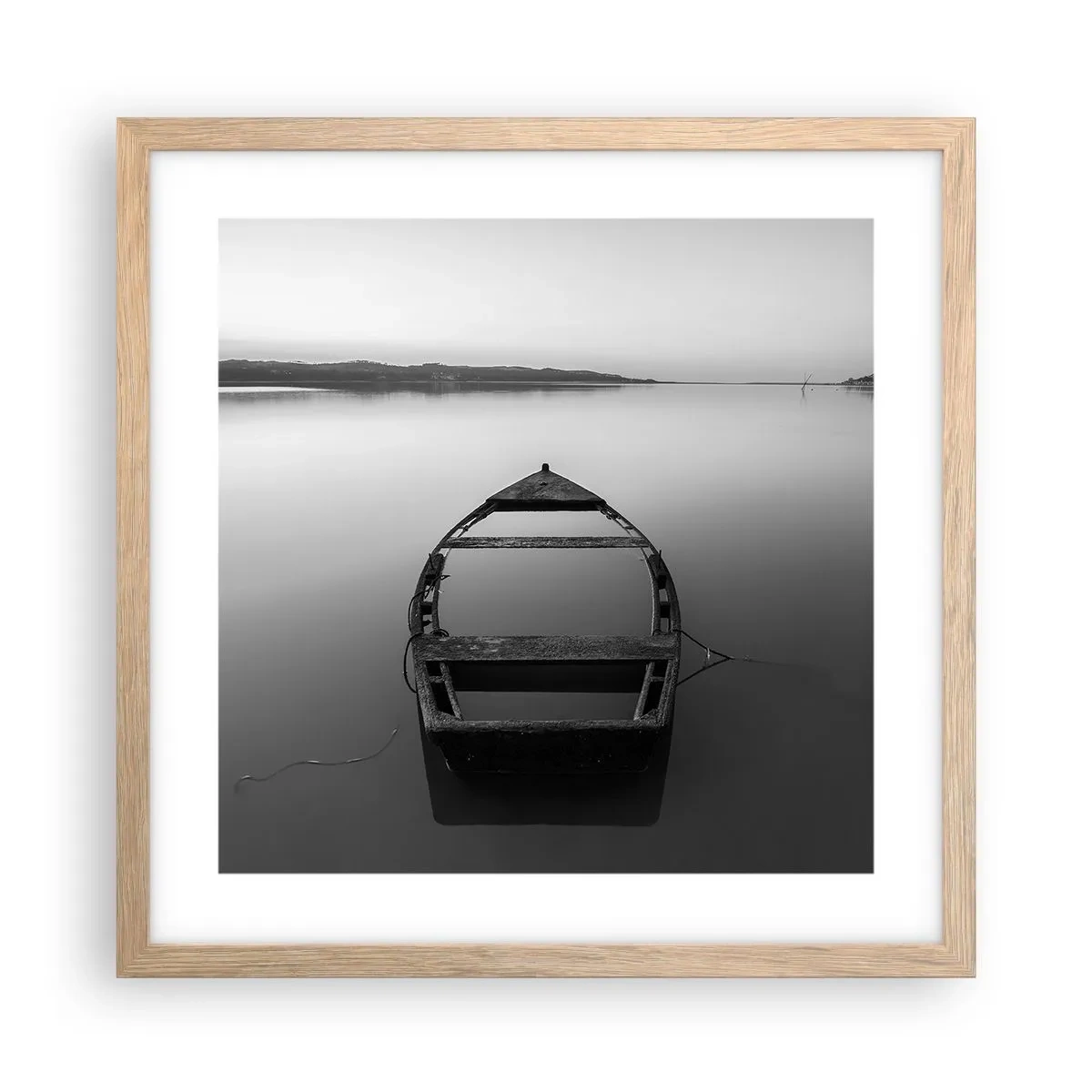 Poszter világos tölgy keretben - Vágyódás és melankólia - 40x40 cm